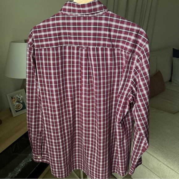 Chaps Men’s L/S Maroon/white Plaid Button Up Size L - Picture 7 of 12